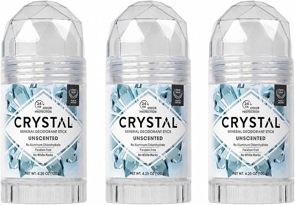 Crystal Essence Desodorante Mineral em Bastão, Sem Cheiro (3 unidades)