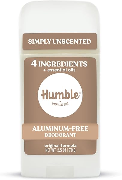 Desodorante Humble All Natural, livre de alumínio e parabenos, sem perfume