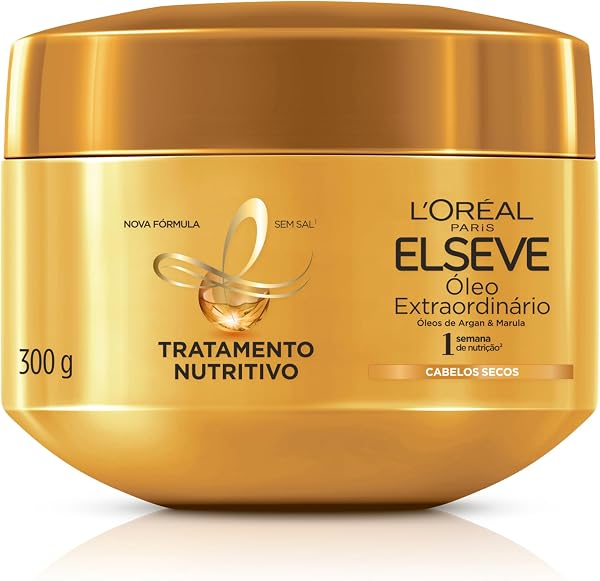 L'Oréal Paris Elseve Óleo Extraordinário Creme de Tratamento para Nutrição Intensa de Cabelos Secos, 300g