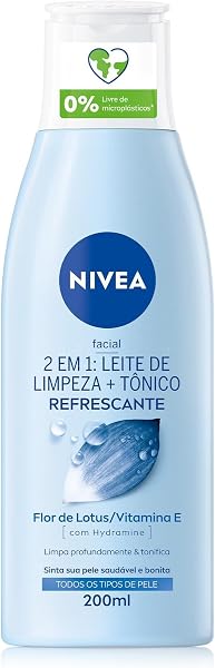 NIVEA Loção 2 em 1 Leite de Limpeza Facial + Tônico Refrescante 200ml