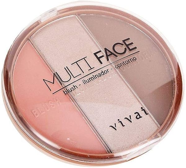 Paleta Multi Face Blush Iluminador e Contorno Vivai 1072