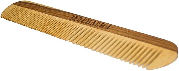 Pente de Madeira para Barba com Duplos Dentes Estreitos e Largos Muchacho