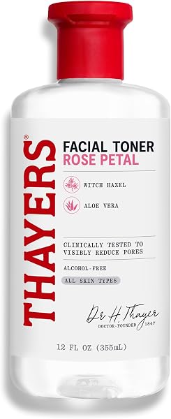 Thayers Alcohol-Free Hydrating Rose Petal Witch Hazel Facial Toner with Aloe Vera